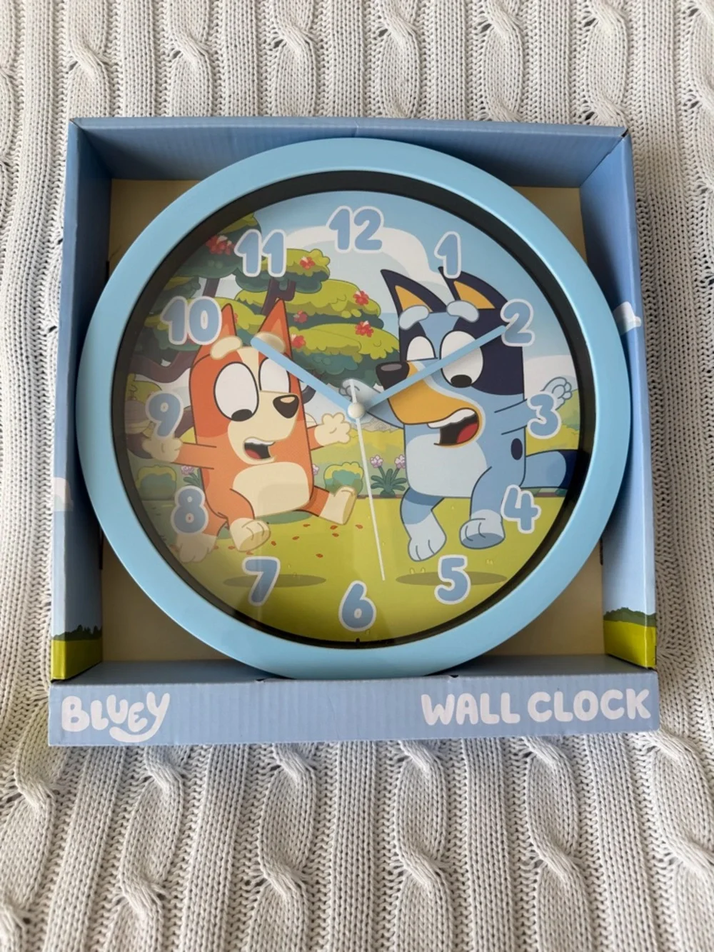 Bluey Wall Clock NEW Kids Bedroom Decor Cartoon Character Clock Nursery Playroom
